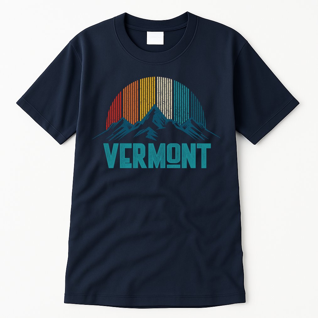 Vermont Vintage Mountains Nature Hiking Souvenir Gift Tall T-Shirt