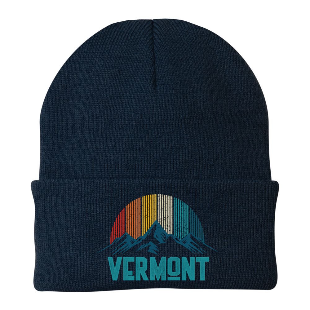 Vermont Vintage Mountains Nature Hiking Souvenir Gift Beanie