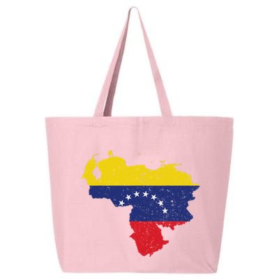 Vintage Venezuela Map 7 Stars Flag Venezuela Flag 25L Jumbo Tote