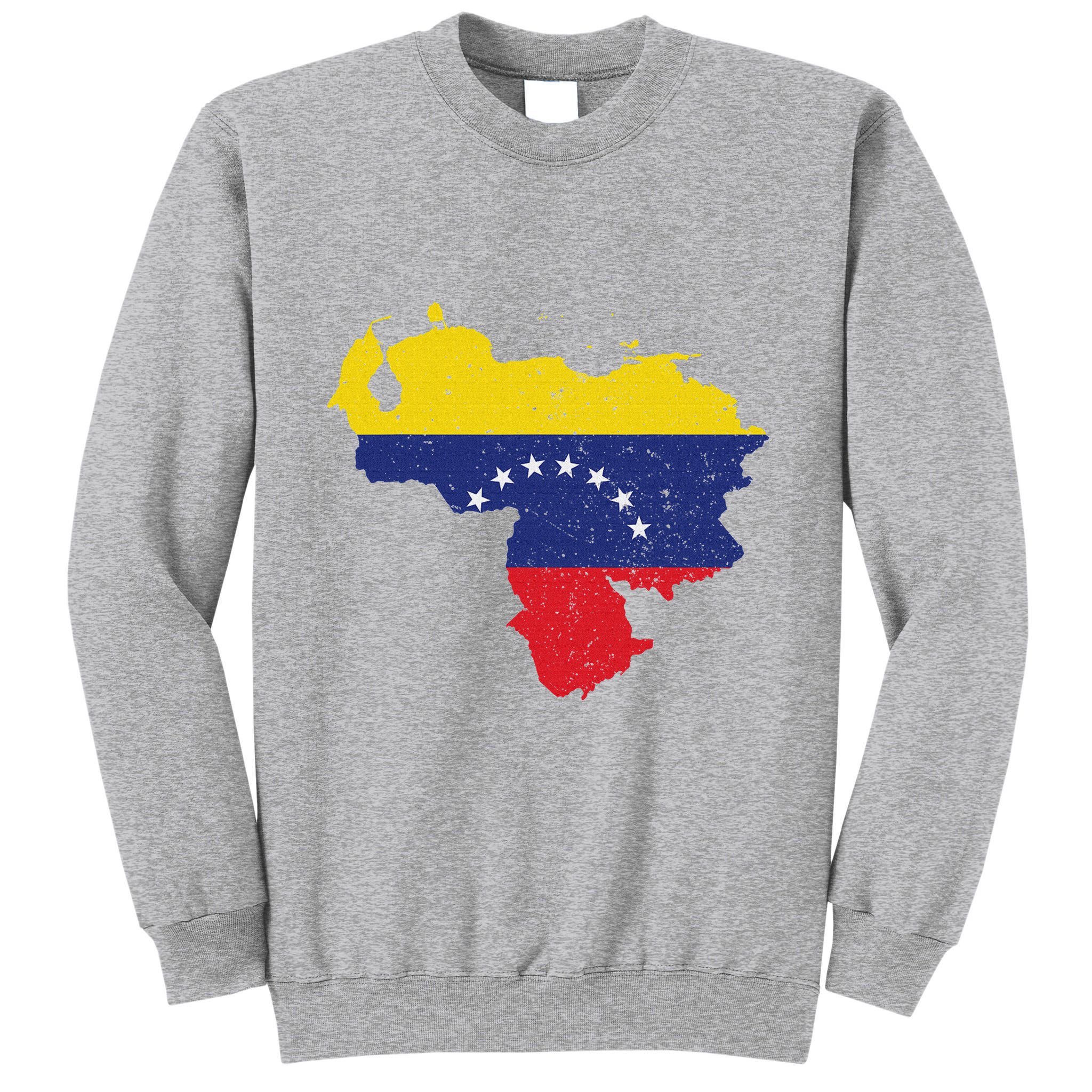 Vintage Venezuela Map 7 Stars Flag Venezuela Flag Tall Sweatshirt