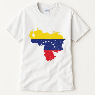 Vintage Venezuela Map 7 Stars Flag Venezuela Flag Tall T-Shirt