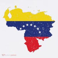 Vintage Venezuela Map 7 Stars Flag Venezuela Flag Tall T-Shirt