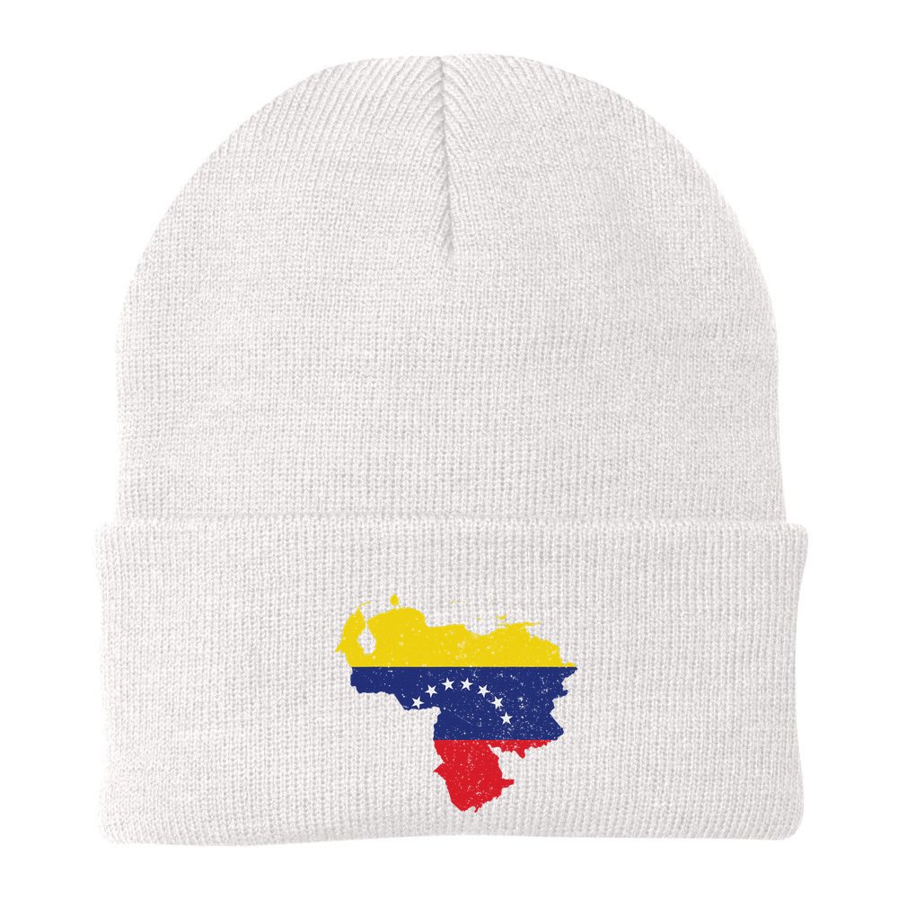 Vintage Venezuela Map 7 Stars Flag Venezuela Flag Beanie