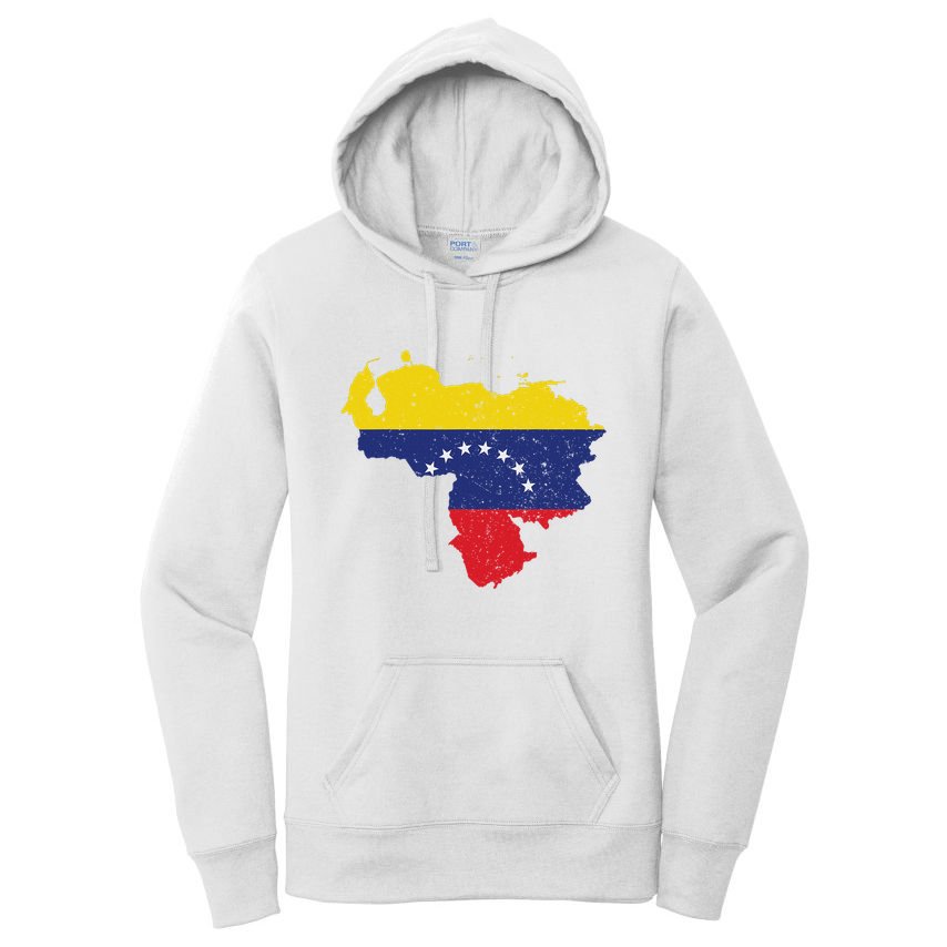 Vintage Venezuela Map 7 Stars Flag Venezuela Flag Women's Pullover Hoodie