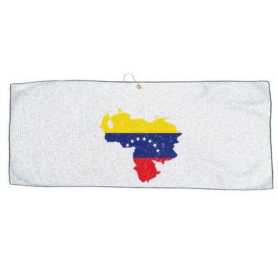 Vintage Venezuela Map 7 Stars Flag Venezuela Flag Large Microfiber Waffle Golf Towel