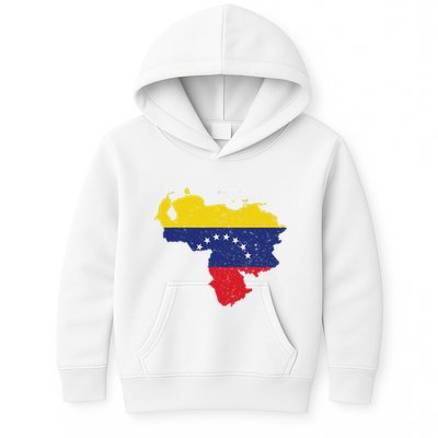 Vintage Venezuela Map 7 Stars Flag Venezuela Flag Kids Hoodie