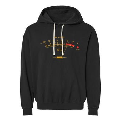 Volume Vu Meter Vintage Audio Engineer Recording Garment-Dyed Fleece Hoodie