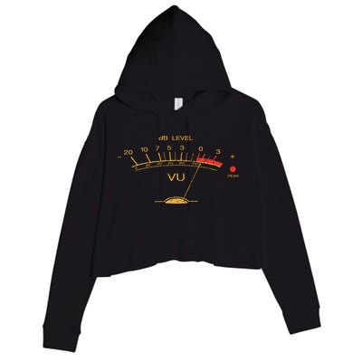 Volume Vu Meter Vintage Audio Engineer Recording Crop Fleece Hoodie
