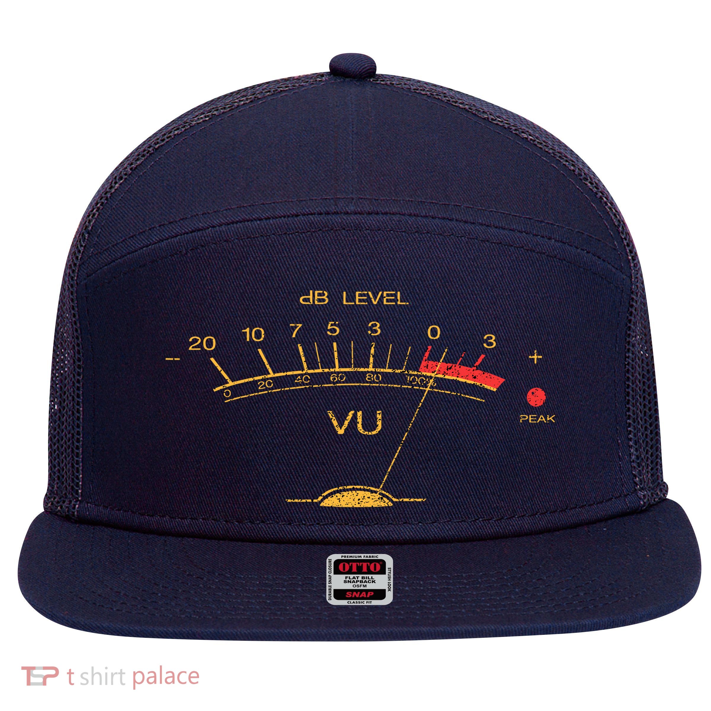 Volume Vu Meter Vintage Audio Engineer Recording 7 Panel Mesh Trucker Snapback Hat