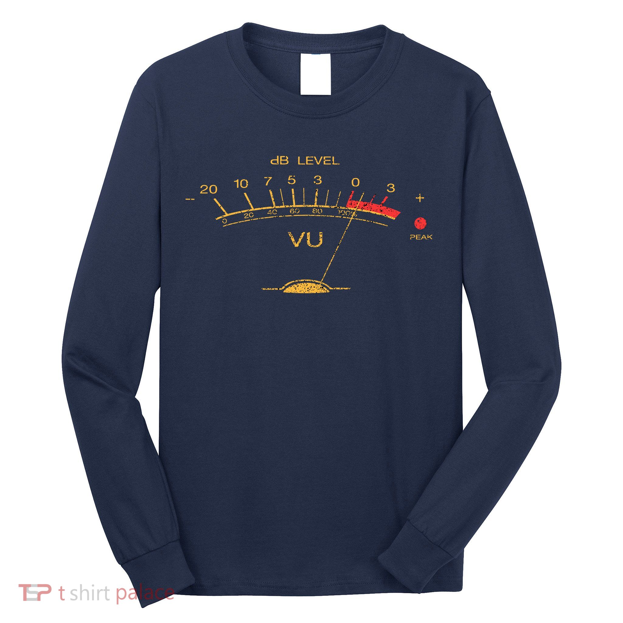 Volume Vu Meter Vintage Audio Engineer Recording Long Sleeve Shirt