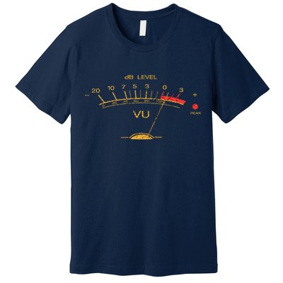 Volume Vu Meter Vintage Audio Engineer Recording Premium T-Shirt