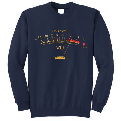 Volume Vu Meter Vintage Audio Engineer Recording Tall Sweatshirt