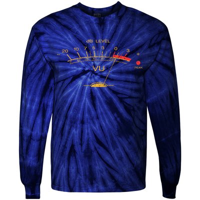 Volume Vu Meter Vintage Audio Engineer Recording Tie-Dye Long Sleeve Shirt