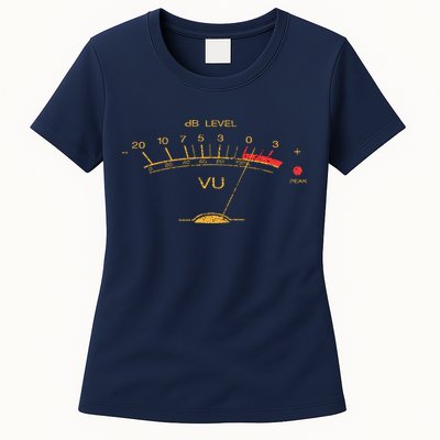 Volume Vu Meter Vintage Audio Engineer Recording Womens T-Shirt