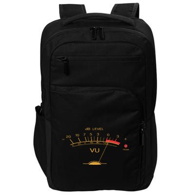 Volume VU Meter Vintage Audio Engineer Recording Studio Impact Tech Backpack