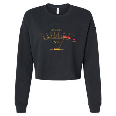 Volume VU Meter Vintage Audio Engineer Recording Studio Cropped Pullover Crew
