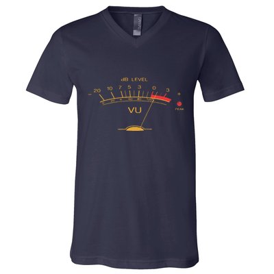 Volume VU Meter Vintage Audio Engineer Recording Studio V-Neck T-Shirt