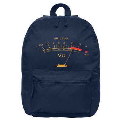 Volume VU Meter Vintage Audio Engineer Recording Studio 16 in Basic Backpack