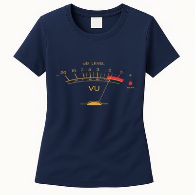 Volume VU Meter Vintage Audio Engineer Recording Studio Womens T-Shirt