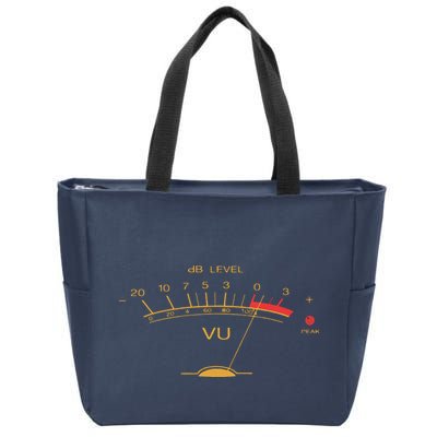 Volume VU Meter Vintage Audio Engineer Recording Studio Zip Tote Bag