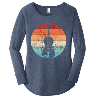 Violin Violinist Musical Instrument Retro Women's Perfect Tri Tunic Long Sleeve Shirt