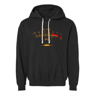 Volume Vu Meter Audio Engineer Recording Studio Gear Head Musician Guitar Garment-Dyed Fleece Hoodie