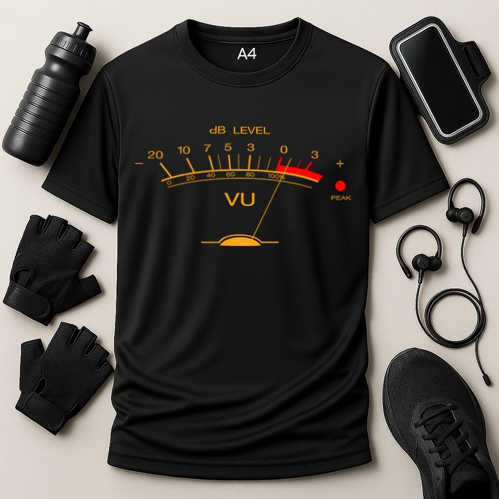 Volume Vu Meter Audio Engineer Recording Studio Gear Head Musician Guitar Performance Shirt
