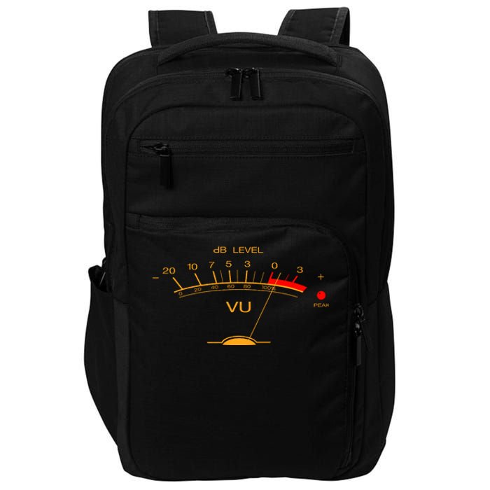 Volume Vu Meter Audio Engineer Recording Studio Gear Head Musician Guitar Impact Tech Backpack