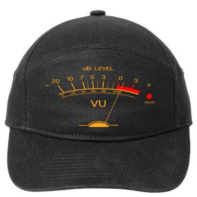 Volume Vu Meter Audio Engineer Recording Studio Gear Head Musician Guitar 7-Panel Snapback Hat
