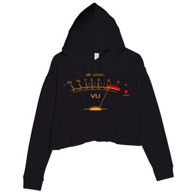 Volume Vu Meter Audio Engineer Recording Studio Gear Head Musician Guitar Crop Fleece Hoodie