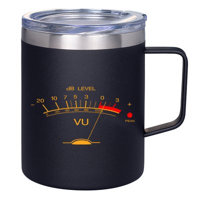 Volume Vu Meter Audio Engineer Recording Studio Gear Head Musician Guitar 12oz Stainless Steel Coffee Mug
