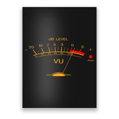 Volume Vu Meter Audio Engineer Recording Studio Gear Head Musician Guitar Poster