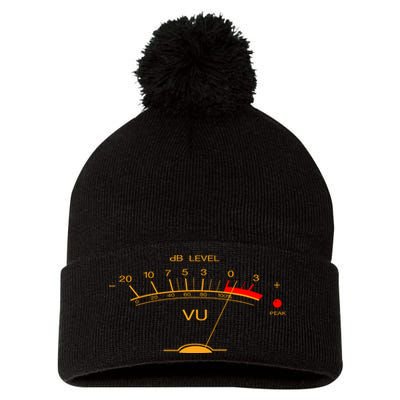 Volume Vu Meter Audio Engineer Recording Studio Gear Head Musician Guitar Pom Pom 12in Knit Beanie