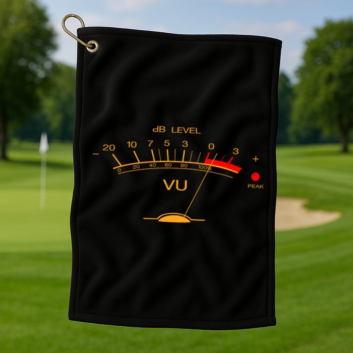 Volume Vu Meter Audio Engineer Recording Studio Gear Head Musician Guitar Golf Towel