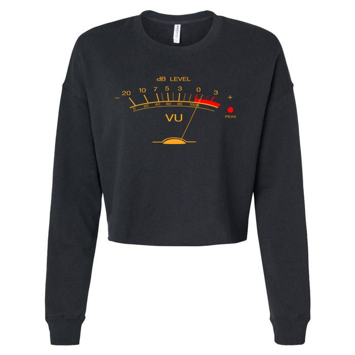 Volume Vu Meter Audio Engineer Recording Studio Gear Head Musician Guitar Cropped Pullover Crew