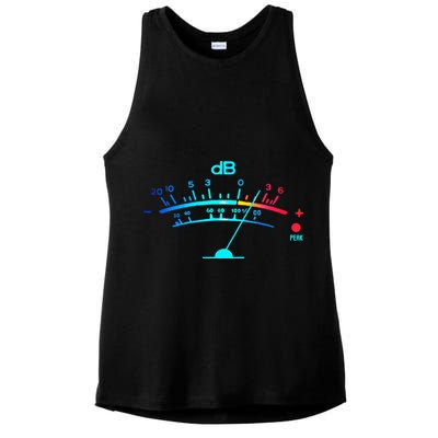 Volume VU Meter Vintage Audio Engineer Recording Ladies PosiCharge Tri-Blend Wicking Tank