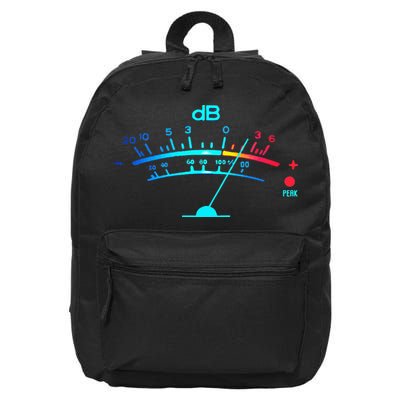 Volume VU Meter Vintage Audio Engineer Recording 16 in Basic Backpack