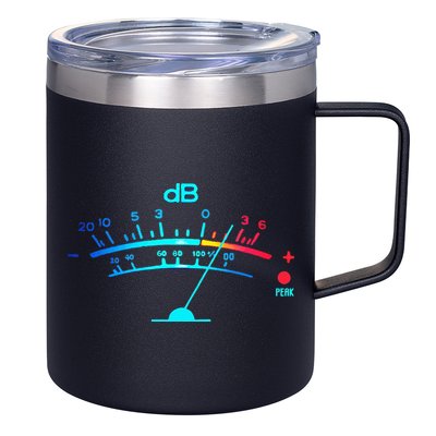 Volume VU Meter Vintage Audio Engineer Recording 12oz Stainless Steel Coffee Mug