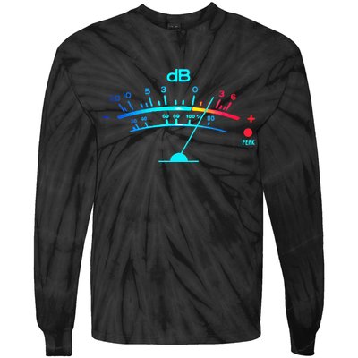 Volume VU Meter Vintage Audio Engineer Recording Tie-Dye Long Sleeve Shirt