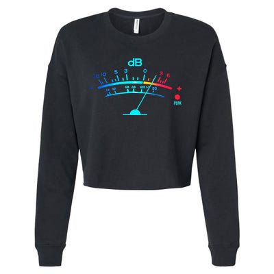 Volume VU Meter Vintage Audio Engineer Recording Cropped Pullover Crew