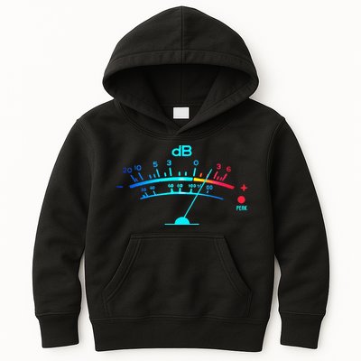 Volume VU Meter Vintage Audio Engineer Recording Kids Hoodie