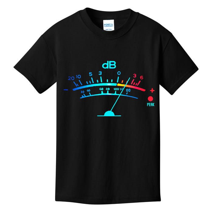 Volume VU Meter Vintage Audio Engineer Recording Kids T-Shirt
