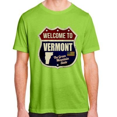 Vermont Vintage Metal Road Sign Logo Adult ChromaSoft Performance T-Shirt