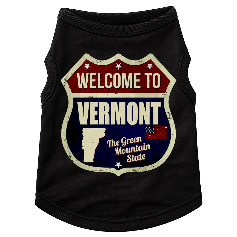 Vermont Vintage Metal Road Sign Logo Doggie Tank