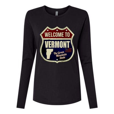 Vermont Vintage Metal Road Sign Logo Womens Cotton Relaxed Long Sleeve T-Shirt