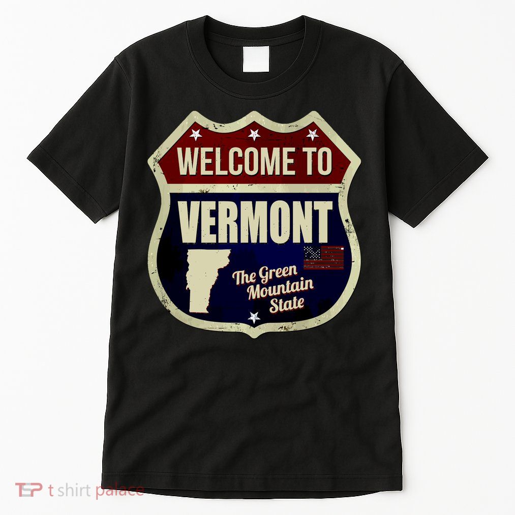Vermont Vintage Metal Road Sign Logo Tall T-Shirt