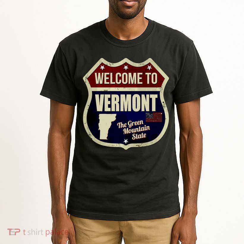 Vermont Vintage Metal Road Sign Logo Tall T-Shirt