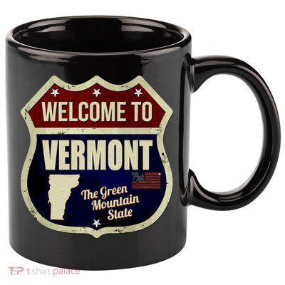 Vermont Vintage Metal Road Sign Logo 11oz C Handle Ceramic Mug
