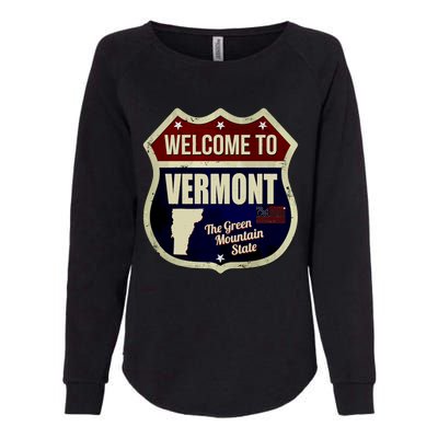 Vermont Vintage Metal Road Sign Logo Womens California Wash Sweatshirt