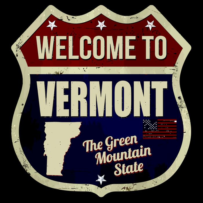 Vermont Vintage Metal Road Sign Logo Baby Bodysuit